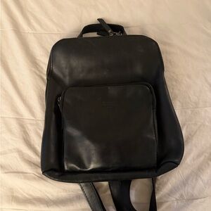 Black Leather Backpack Purse